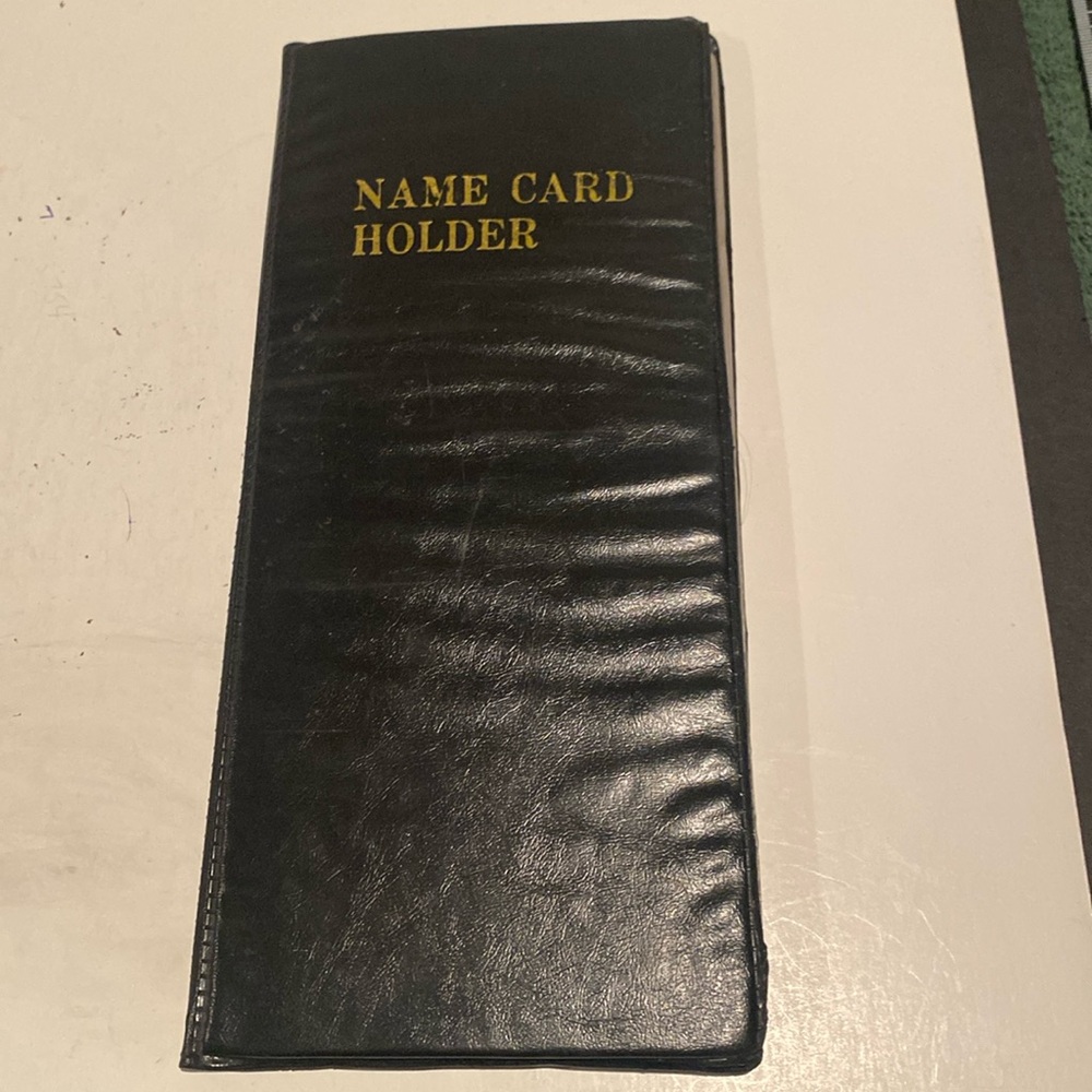 Vintage Faux Leather Name Card Holder